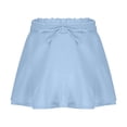 thumbnail image 6 of Ecqkame Womens Fashion Tennis Skorts Athletic High Waisted Sport Shorts Solid Color Pleated Hem Workout Skorts with Pockets 02-Blue S, 6 of 8