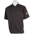 thumbnail image 2 of Mercer Culinary M61012BKM Genesis Men's Short Sleeve Chef Jacket with Traditional Buttons, Medium, Black, 2 of 6