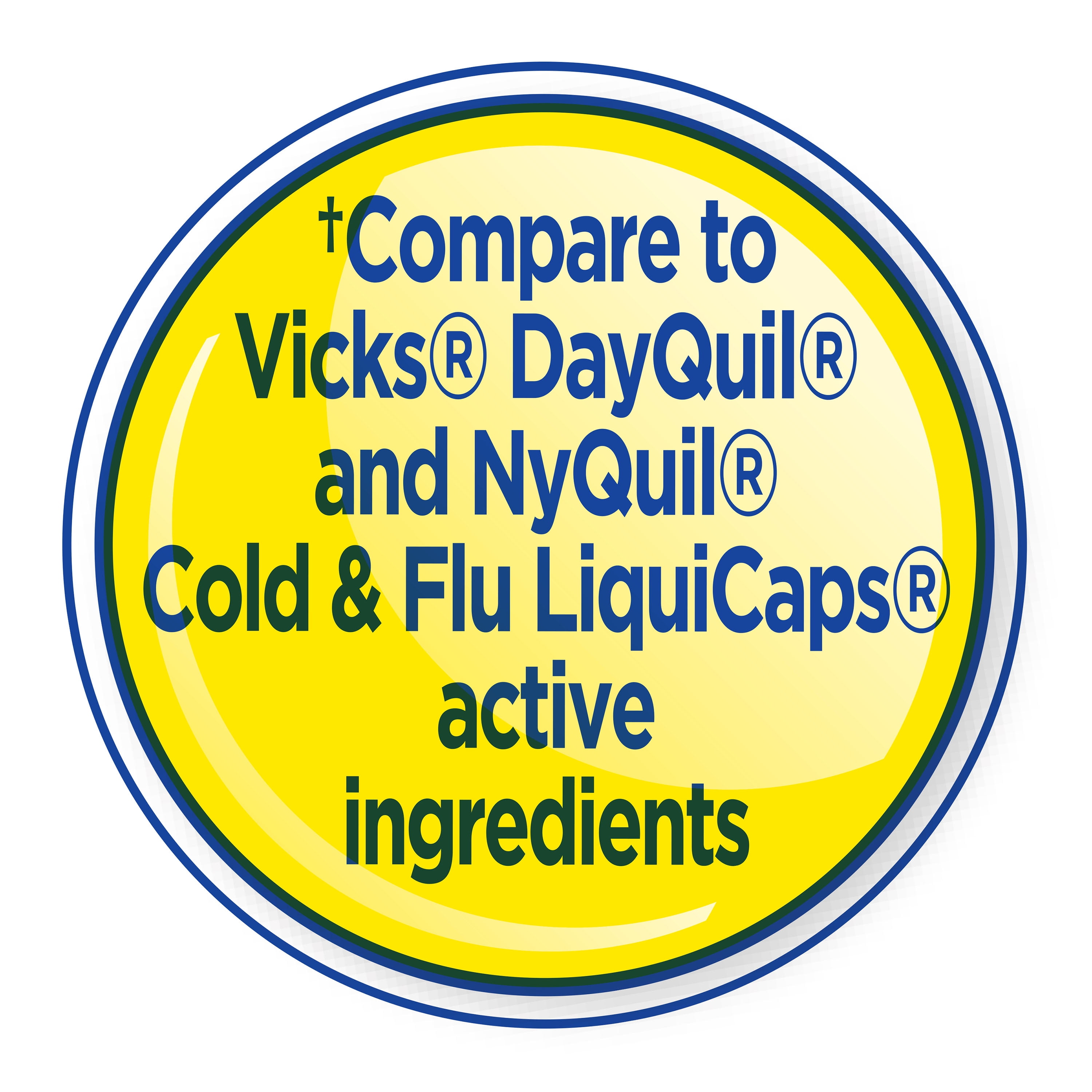 Equate Daytime & Nighttime Cold & Flu Multi-Symptom Relief, 48 Softgels