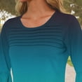 thumbnail image 3 of Plebaso Womens Summer Tops Ruffle 3/4 Length Sleeve Round Neck Shirts Pleated Casual Loose Tunic Blouses, 3 of 6