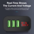 thumbnail image 3 of AMERTEER Digital Display USB Charger for Phone Tablet 3 USB Wall Charger (Black US), 3 of 5