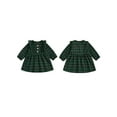 thumbnail image 2 of Miaouyo 0-3T Toddler Baby Girls Plaid Spring Autumn Dress Long Sleeve Round Neck Button Up A-line Dress, 2 of 9