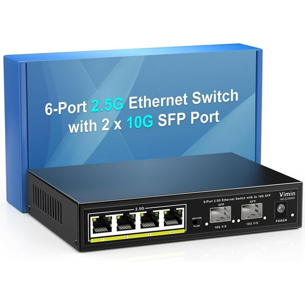 Real HD 8 Port 2.5G Ethernet Switch Unmanaged Network Switch with 8 x 2.5  Gigabit | 1 x 10G SFP+ | Work with 10-100-1000Mbps Devices | 60G Bandwidth  