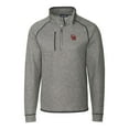 thumbnail image 2 of Men's Cutter & Buck Heather Gray Ole Miss Rebels Mainsail Sweater-Knit Half-Zip Pullover Jacket, 2 of 3
