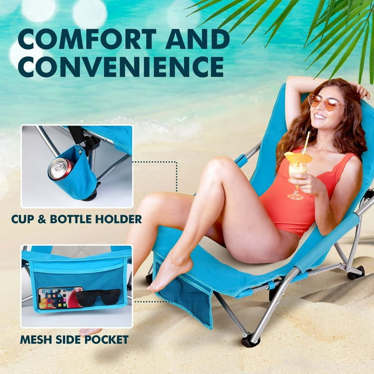 テーブル・チェア・ハンモック PFS LAWN CHAIR - LOW BACK BEACH CHAIR RUNACC Low Back Beach Chair, 2 Pack Foldable Portable Camping
