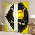 thumbnail image 2 of jejeloiu Softball Game Gaming Curtains Pack of 2 (42x84 Each),Ball Sport Theme Curtains Blackout For Boys Teens, 2 of 6