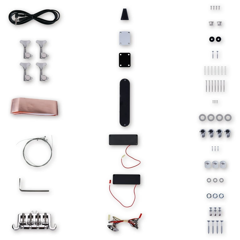 Leo Jaymz DIY Bass Guitar Kit - EX Style, Mahogany Body, Maple
