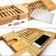 thumbnail image 4 of Bamboo Bathtub Tray Caddy Bath Tray Table With Ext Sides, 4 of 5