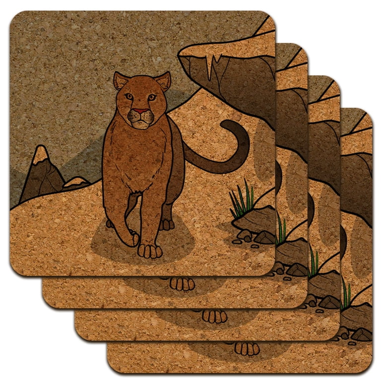Mountain Lion Cougar Puma Panther Snow Low Profile Novelty Cork 