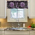 thumbnail image 2 of Yayeee Kitchen Valance Rod Pocket 54" x 18" Living Room Window Curtain, Black Roses, 2 of 6
