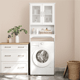 thumbnail image 2 of Alden Design Modern Free-Standing over-the-Toilet Storage Cabinet, White, 2 of 11