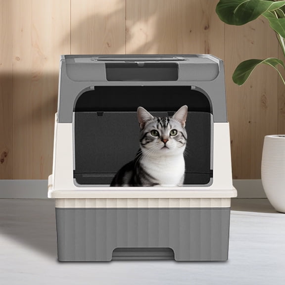 PawsHeaven Top-Entry Enclosed Cat Litter Box
