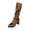 Brown, variant on EliteGoogv Womens Slouchy Leopard Print Over Knee Boots Chunky Heel Pointed Toe Stretch Fit Tall Boots For Women Fall Winter Footwear US:10.5