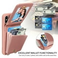 thumbnail image 6 of Nalacover RFID Blocking Wallet Case for iPhone XS Max, Shockproof PU Leather Magnetic Button Zipper Purse Card Slots & Kickstand Crossbody Phone Case with Shoulder & Wrist Strap,Rosegold, 6 of 12