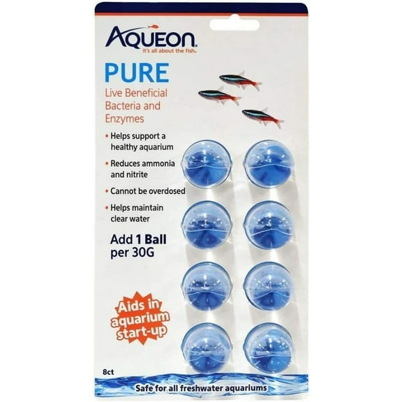 Aqueon Pure Live Beneficial Bacteria and Enzymes for Aquariums [Aquarium Bio Additives, Aquarium Supplies] 24 count (3 x 8 ct)