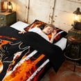 thumbnail image 4 of Manfei Basketball Player Twin Comforter Sets, Sport Patriotic USA Flag Bedding Set, Orange Black, Black Reversible 2 Pieces, 1 Comforter and 1 Pillowcase, 4 of 6