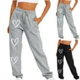 thumbnail image 2 of ShiShine Fall Sweatpants for Women with Pockets Casual Lounge Foral Print High Waist Ealstic Drawstring Pants, 2 of 7