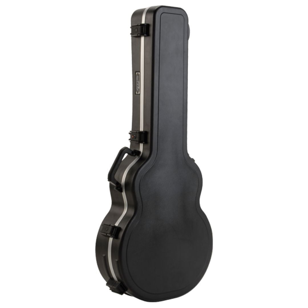 SKB Cases Universal Jumbo Acoustic Deluxe Guitar Hardshell Case with Full-Length Neck Support, TSA Latch, Over-Molded Handle, and Accessories Compartment
