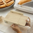 thumbnail image 5 of Solid Wood Bread Slicer Household Multifunctional Baking Bread Slicer Adjustable Thickness with Storage Slip Base Breadcrumb Tray, 5 of 5