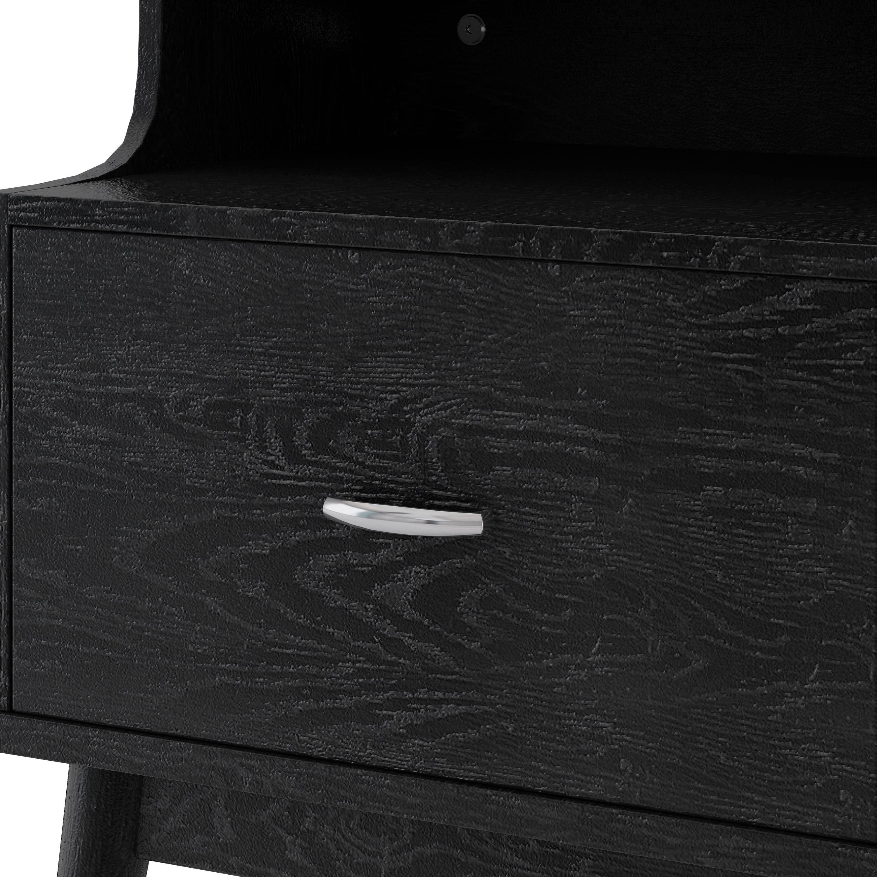 Noble House Starla Wooden 3 Piece 3 Drawer Dresser and Nightstand Bedroom Set, Black