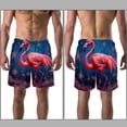 thumbnail image 3 of luoweisi Men's Beach Shorts Quick Dry Swim Trunks with Mesh Lining Flamingo S, 3 of 5