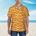 thumbnail image 4 of Lsque Hot Dogs pattern Hawaiian Shirt for Men, Unisex Summer Beach Casual Short Sleeve Button Down Shirts-X-Large, 4 of 9