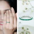 thumbnail image 3 of Rosec Jewels Real Emerald Eternity Ring for Women (AAA Grade) - May Birthstone Emerald Stackable Ring - Ready to Gift for Birthday, 10K White Gold, US 13.00, 3 of 8