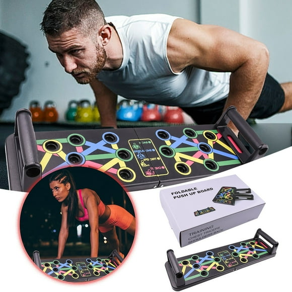 Riforla Push up Board Exercise & Fitness Portable Foldable Strength Training Pushup Stands Home Workout Functional Fitness Floor Chest Muscle Exercise for Man and Women Fitness & Yoga Equipment Black