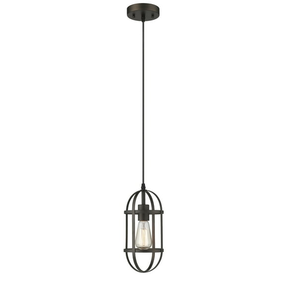 Lighting IRONCLAD Industrial 1 Light Rubbed Bronze Mini Ceiling Pendant 5.5" Wide