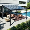 thumbnail image 3 of Sumnthink 10'x12' Hardtop Gazebo, Gazebo Pergola with Sloped Roof, Large Wall-Mounted Heavy Duty Awnings, for Patio, Deck and Backyard, 3 of 8