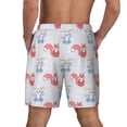 thumbnail image 4 of Haiem Red Squirrel And Blue Rabbit Mens Swim Trunks with Compression Liner 2 in 1 Swimming Shorts Stretch Swimwear Quick Dry,Board Shorts-Small, 4 of 9
