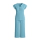 thumbnail image 5 of Top y falda Conjunto de las mujeres de la moda de color sólido suelto de manga corta con cuello en V con pantalones cortados de pierna ancha Set de bolsillo Pantalones y Top Set para las mujeres, 5 of 6