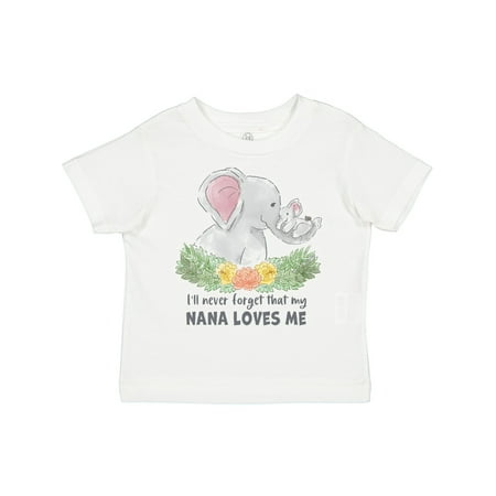 

Inktastic I ll Never Forget That My Nana Loves Me with Cute Elephants Gift Toddler Boy or Toddler Girl T-Shirt