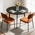 thumbnail image 4 of Ktaxon Modern Dining Table and Chairs Set for 2, Round 35.5" Dining Table with 2 Stackable Padded Side Chairs, 3 Pieces Kitchen Table Set for Small Spaces, Dining Room, Black & Orange, 4 of 7