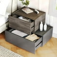 thumbnail image 6 of Marrber Modern Nightstand Stackable Storage Drawers, Modular Bedroom Furniture Set - Storage Cabinet, Bedside Table, Sofa End Table for Bedroom Living Room Hallway Entryway Champagne Small 18", 6 of 7