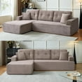 thumbnail image 6 of Modular Sectional Sofa,Oversized sectional Cloud Couch with Deep Seat, L-Shape Sofa with Chaise, Sofa in A Box, Boneless Couch for Living Room, Corduroy Upholstered, Brown Gray-Right-Facing Chaise, 6 of 7