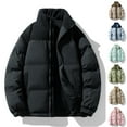 thumbnail image 5 of Chiccall Men's Puffer Jacket Thickened Winter Windproof Puffy Jacket Warm Stand Collar Solid Snaps Zip Up Jacket Ski Insulated Coat with Pocket, 5 of 5