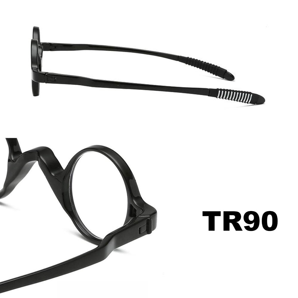 2 Pairs of 32mm Retro Reading Glasses Fashionable Small Round Personalized Classic Blue Light Blocking Readers TR90 Flexible Presbyopic Glasses +1.00