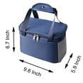 thumbnail image 5 of Bolsa de almuerzo aislada reutilizable azul gruesa de 6L para mujeres y hombres, fiambrera y picnic de viaje (pequeña, azul), 5 of 5