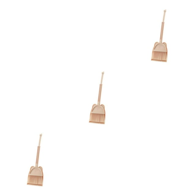 Decodeary Convenient Placement Broom And Dustpan For Quick And Efficient Sweeping Small Broom And Dustpan Set cream-coloured 3Set