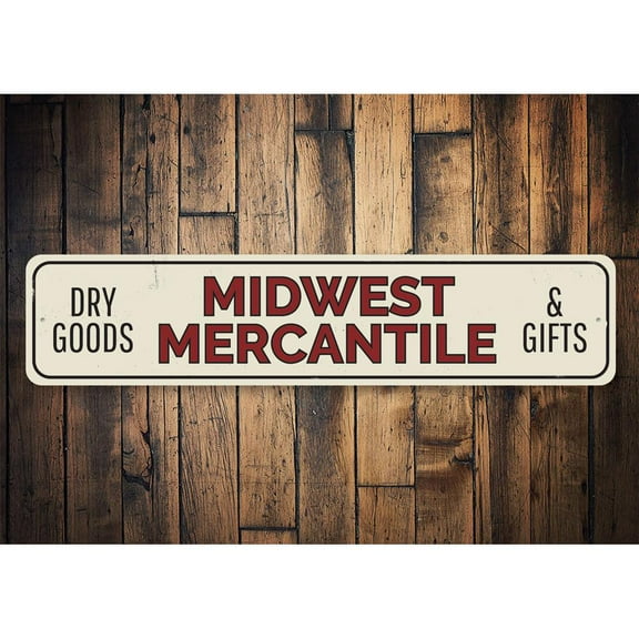 Midwest Mercantile Novelty Sign, Metal Wall Decor - 4x18 inches