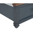 thumbnail image 5 of Queen Size Sleigh Bed, with Two Soft-close Storage Drawers, Corduroy Blue Finish, Antique Pewter Hardware, 5 of 9