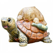 ICERUN Garden Statues,Resin Drunken Rabbit Sculpture Garden Art,Biomimetic Textures Yard Decorations Outdoor,Style1