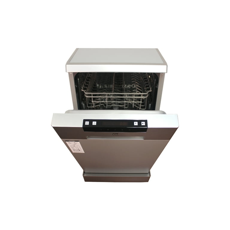 SPT SD-9263SS 18″ Wide Portable Stainless Steel Dishwasher with ENERGY  STAR, 6 Wash Programs, 8 Place Settings and Stainless Steel Tub