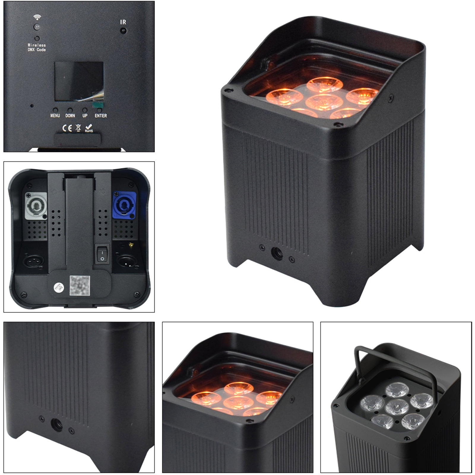 Battery Powered Uplights Rechargeable Par Can 6x18W RGBWA+UV LED Stage Lights