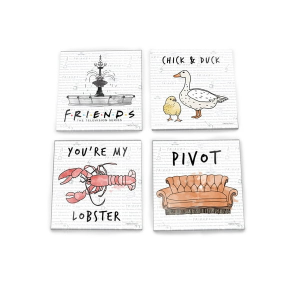 Friends: The Television Show (Quotes) StarFire Prints™ Glass Coaster Set of Four