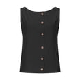 thumbnail image 5 of DuoJiaJ Womens Linen Crop Tops Summer Casual Loose Cotton Linen Sleeveless Tank Top Black S, 5 of 5