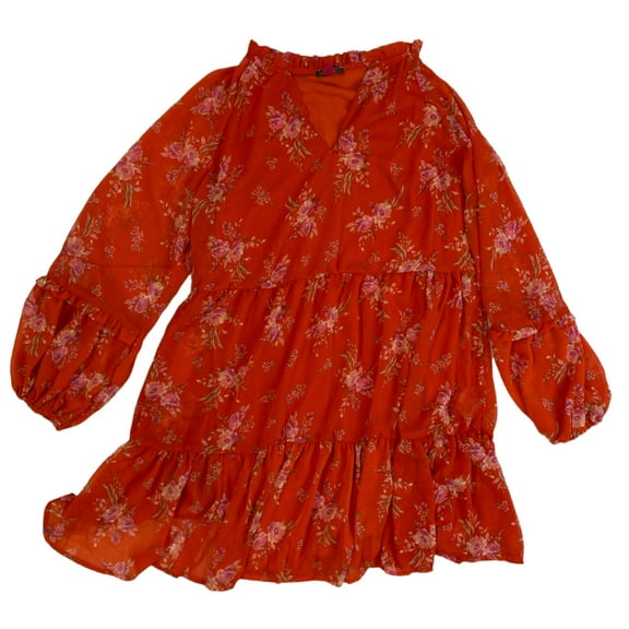 Vince Camuto Women's Lightweight Three Tier Mini Dress Orange, Medium