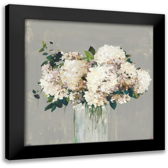 Pearce, Allison 12x12 Black Modern Framed Museum Art Print Titled - White Hydrangea