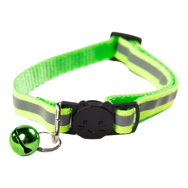 Collar para Gatos Mr. Pets, Reflectante, Ajustable verde Unitalla